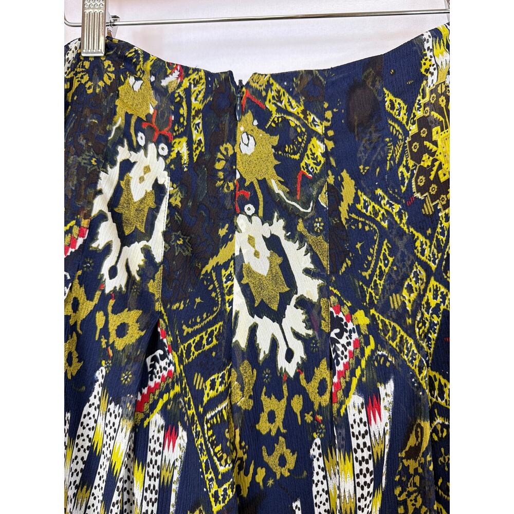 Anne Klein 100% Silk Multicolor Pattern Midi Skirt Size 8 - Picture 3 of 5
